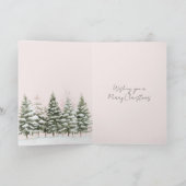 Carte Noël rose vif Cerf en neige (Intérieur)