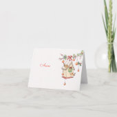 Carte Noël rouge gorge décoration de table (Devant)