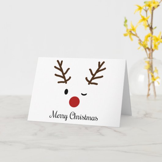Carte Noël Rudolph-Joyeux (Fleur jaune)