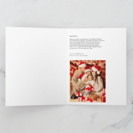 Carte Noël Rustique Aquarelle Une Photo Forêt (Intérieur)