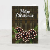 Carte Noël rustique avec Pinecones (Devant)