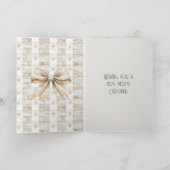 Carte Noël rustique crème Arc argenté (Intérieur)