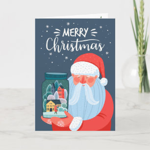 Carte Noël rustique du Père Noël Mason Jar