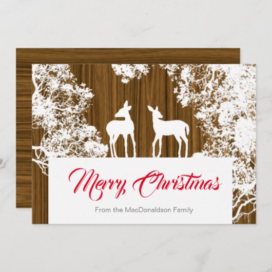 Carte Noël rustique moderne (Devant / Derrière)