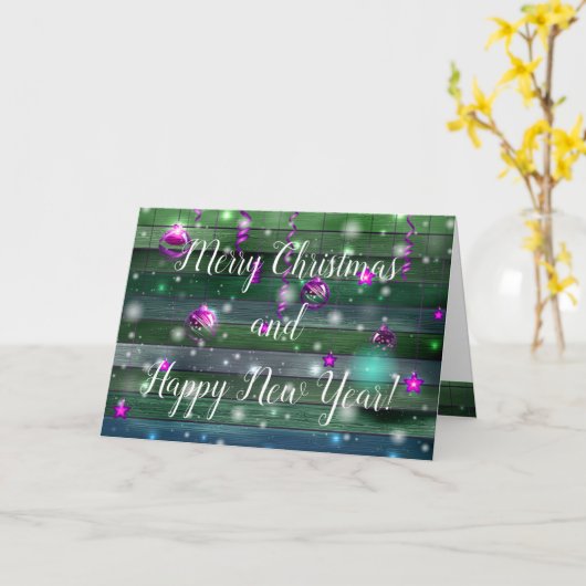 Carte Noël rustique Nouvel An (Fleur jaune)