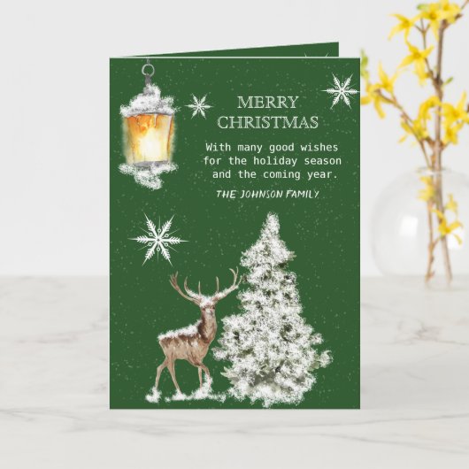 Carte Noël rustique traditionnel (Fleur jaune)