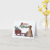 Carte Noël rustique Viszla (Fleur jaune)