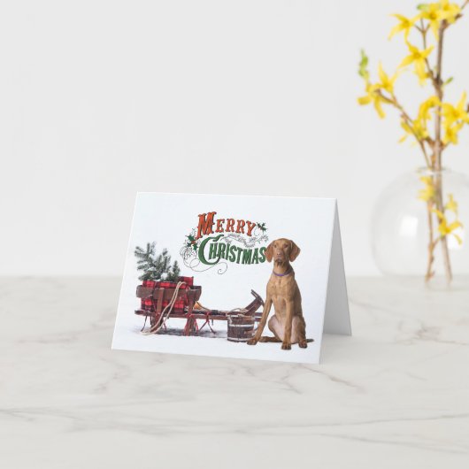 Carte Noël rustique Viszla (Fleur jaune)