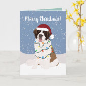 Carte Noël Saint Bernard (Fleur jaune)