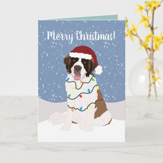 Carte Noël Saint Bernard (Fleur jaune)