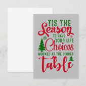 Carte Noël saison de design de choix (Devant / Derrière)