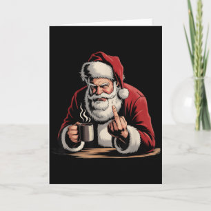 Carte Noël Santa Doigt D'honneur Sarcastique Xmas Drôle
