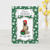Carte Noël Santa Hat Allemand Berger Chien mignonne (Fleur jaune)