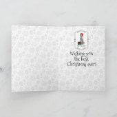 Carte Noël Santa Hat Weimaraner Chien (gris 1) mignon (Intérieur)