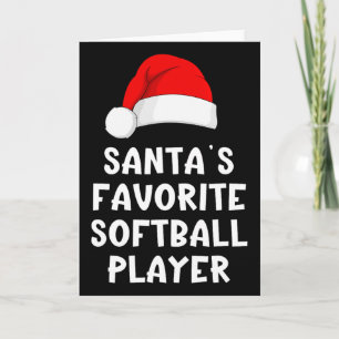 Carte Noël Santa's Préféré Joueur de Softll Drôle de Xma