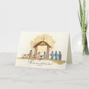 Carte Noël Scénario de la Nativité Écriture Isaïe Bethlé