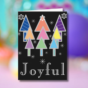 Carte Noël Script chic moderne Artsy Black Holiday