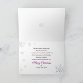 Carte Noël, Secret Pal, Ornements Violets/SnowFlake (Intérieur)