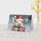 Carte Noël secret Père Noël Pig (Fleur jaune)