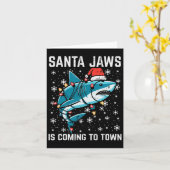 Carte Noël Shark Père Noël Jaws Jaws Jaws Hommes Garçons (Fleur jaune)