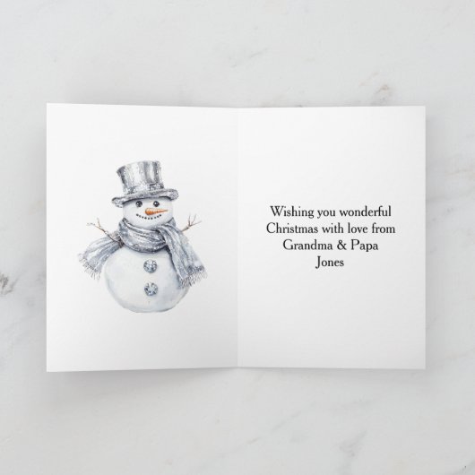 Carte Noël Silver Snowman (Intérieur)