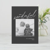 Carte Noël Simple Photo Black Silver Metallic (Debout devant)