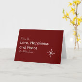 Carte Noël Simple Snowflake Typographie Fête Rouge (Fleur jaune)