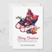 Carte Noël Sleigh Joyeux Noël (Devant)