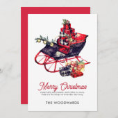 Carte Noël Sleigh Joyeux Noël (Devant / Derrière)