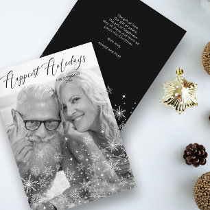 Carte Noël Snowflakes Les vacances les plus agréables Fa