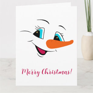 Carte Noël Snowman Visage personnalisé