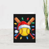Carte Noël Softball Xmas Père Noël Srts Casquette Mens f (Devant)