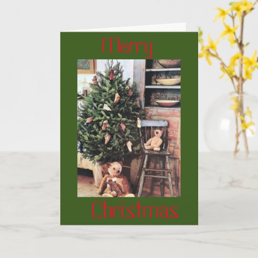 CARTE NOËL SOUHAITE À LA FAMILLE, AMIS ET BONHEUR (Fleur jaune)