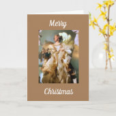 CARTE NOËL SOUHAITE À LA FAMILLE, AMIS ET BONHEUR (Fleur jaune)