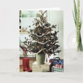 CARTE NOËL SOUHAITE À LA FAMILLE, AMIS ET BONHEUR (Devant)