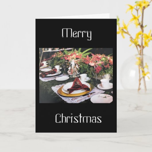 CARTE NOËL SOUHAITE À LA FAMILLE, AMIS ET BONHEUR (Fleur jaune)