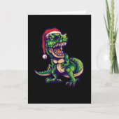 Carte Noël T-rex Dinosaur | Design de dinosaure (Devant)