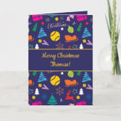 Carte 🎄 Noël 🎾 tennis marine bleu Noël (Devant)