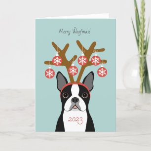 Carte Noël Terrier de Boston