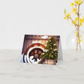 Carte Noël | Tonneau de vin, Roue de chariot, Neige, Arb (Fleur jaune)