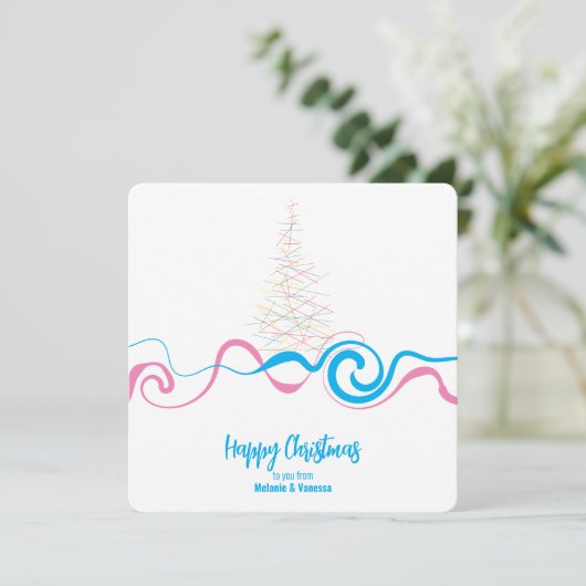 Carte Noël trans minimaliste (Debout devant)