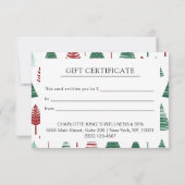 Carte NOËL TREE BUSINESS CERTIFICACACE cadeau pour vous (Dos)