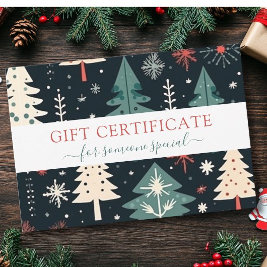 Carte NOËL TREE BUSINESS CERTIFICACACE cadeau pour vous