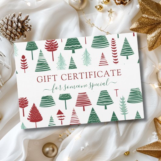 Carte NOËL TREE BUSINESS CERTIFICACACE cadeau pour vous