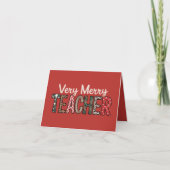 Carte Noël Très Joyeux Professeur Léopard Arbre (Devant)