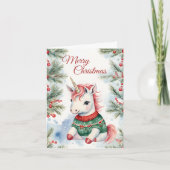 Carte Noël Unicorn voeux de Noël (Devant)