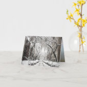 Carte Noël urbain sous la neige à Brooklyn NY (Fleur jaune)