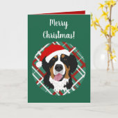 Carte Noël Vacances Bernese Mountain Dog (Fleur jaune)