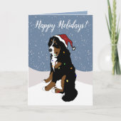 Carte Noël Vacances Bernese Mountain Dog (Devant)
