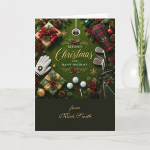 Carte Noël vacances de golf
